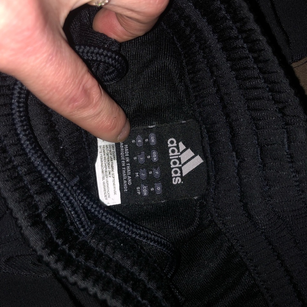 Adidas Black Track Pants with Pink Stripes - Picture 2 of 2